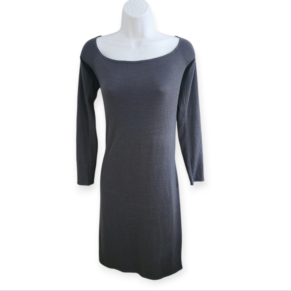 Wilfred Free Charcoal Stretchy Gray Lightweight Fitted Women's Dress L
